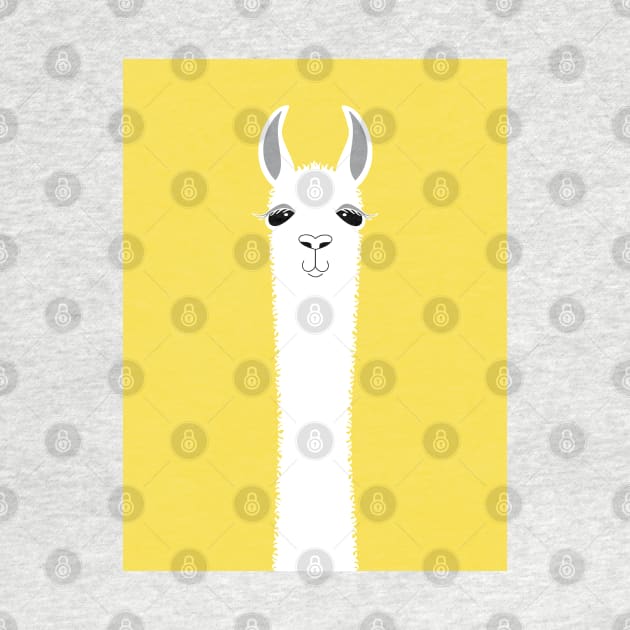 LLAMA PORTRAIT ON ILLUMINATING YELLOW by JeanGregoryEvans1